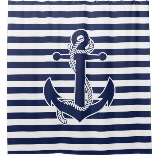 テーマ航海のギフトシャワーカーテンいかり シャワーカーテン (正面)