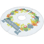 テーマ航海のクリスマスリースツリースカート ブラッシュドポリエステルツリースカート (アングル)