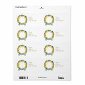 テーマ航海のクリスマスリース差出人住所 ラベル (フルシート)