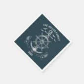 テーマ航海のデザインと海風景 スタンダードカクテルナプキン (角)