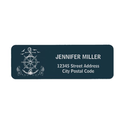 テーマ航海のデザインと海風景 ラベル (正面)