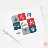 テーマ航海のデザイン スクエアシール (封筒)