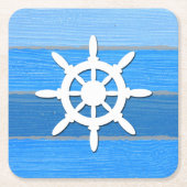 テーマ航海のデザイン スクエアペーパーコースター (正面)