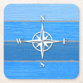 テーマ航海のデザイン スクエアペーパーコースター (正面)