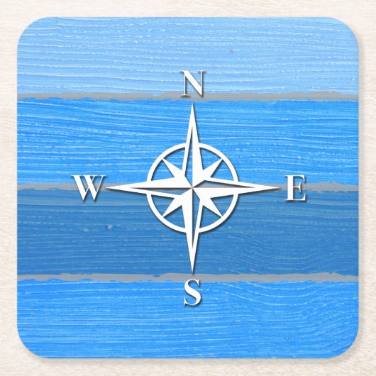 テーマ航海のデザイン スクエアペーパーコースター (正面)