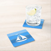 テーマ航海のデザイン スクエアペーパーコースター (インサイチュ)
