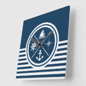 テーマ航海のデザイン スクエア壁時計 (傾斜)