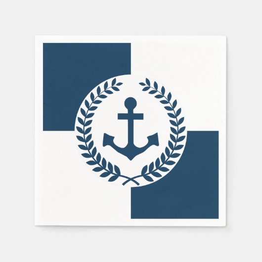 テーマ航海のデザイン スタンダードカクテルナプキン (正面)