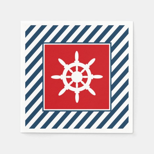 テーマ航海のデザイン スタンダードカクテルナプキン (正面)
