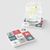 テーマ航海のデザイン ストーンコースター (横)