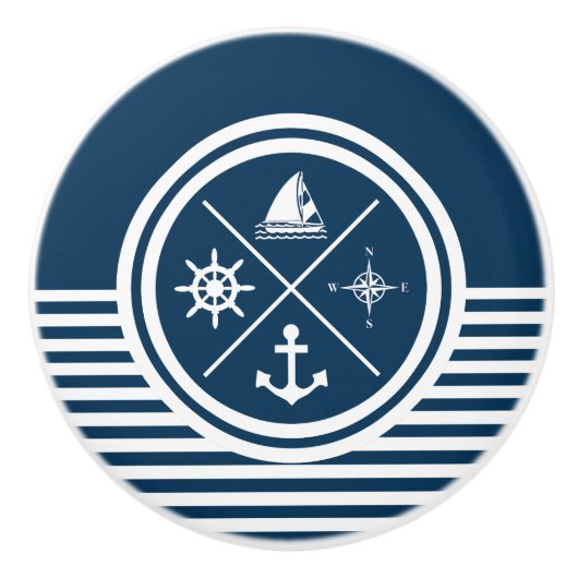 テーマ航海のデザイン セラミックノブ (正面)