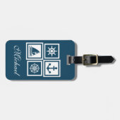 テーマ航海のデザイン ラゲッジタグ (正面横)