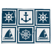 テーマ航海のデザイン ラージペーパーバッグ (裏面)