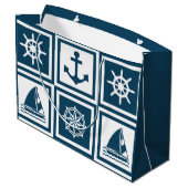 テーマ航海のデザイン ラージペーパーバッグ (裏面アングル)