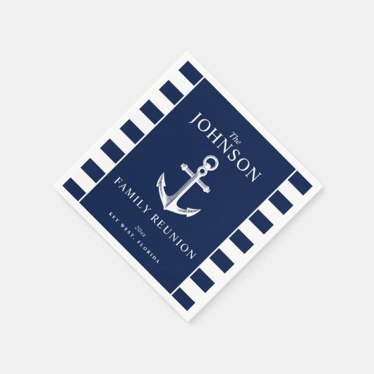 テーマ航海のファミリー懇親会いかり スタンダードカクテルナプキン (角)