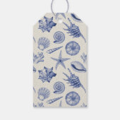 テーマ航海のブルーシーシェルカスタムラベル ギフトタグ (裏面)