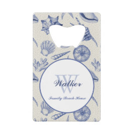 テーマ航海のブルーシーシェルカスタム クレジットカード栓抜き