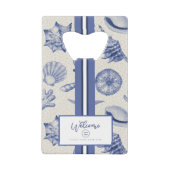 テーマ航海のブルーシーシェルカスタム クレジットカード栓抜き (正面)