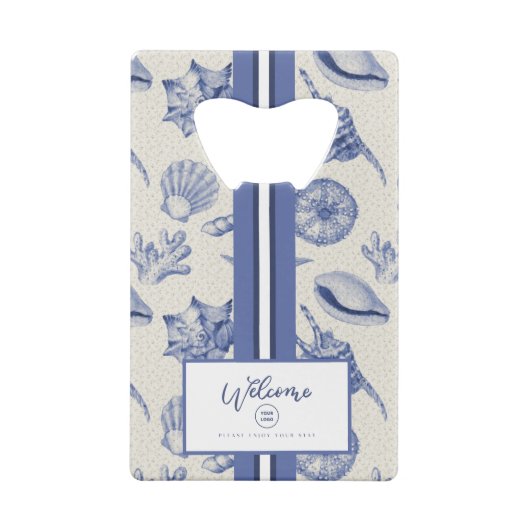 テーマ航海のブルーシーシェルカスタム クレジットカード栓抜き (裏面)