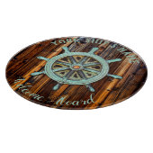 テーマ航海のブロンズのキャプテンホイール カッティングボード (角)