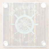 テーマ航海のブロンズのキャプテンホイール ガラスコースター (裏面)