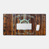 テーマ航海のブロンズのキャプテンホイール デスクマット (キーボード&マウス)