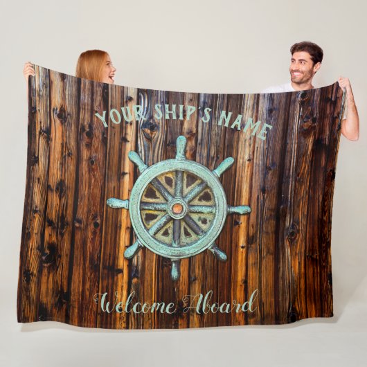 テーマ航海のブロンズのキャプテンホイール フリースブランケット (インサイチュ)