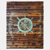 テーマ航海のブロンズのキャプテンホイール フリースブランケット (正面)