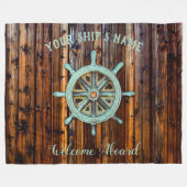 テーマ航海のブロンズのキャプテンホイール フリースブランケット (正面(横))