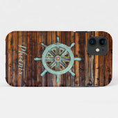 テーマ航海のブロンズのキャプテンホイール Case-Mate iPhoneケース (裏面(横))