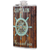 テーマ航海のブロンズキャプテンズホイールトール フラスク (左)