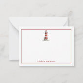 テーマ航海のライトハウス名パーソナライズされた ノートカード (正面)