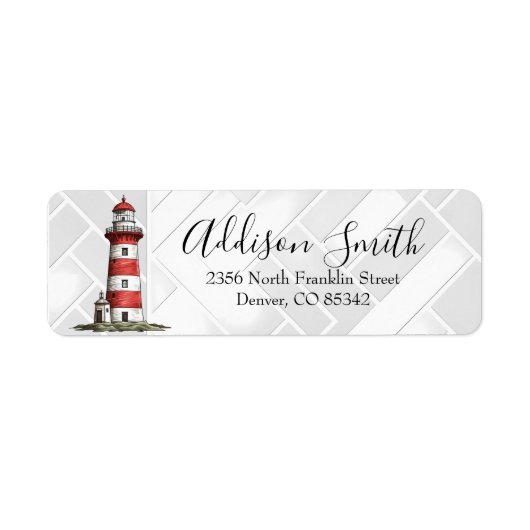 テーマ航海のライトハウス差出人住所ラベル ラベル (正面)
