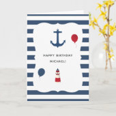 テーマ航海の別の誕生日パーティーの挨拶 カード (黄色い花)