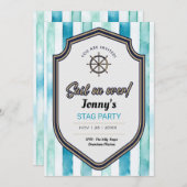 テーマ航海のStagバチュラーパーティ招待状 招待状 (正面/裏面)
