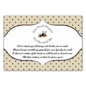 テーマ蜂-要求ベビーシャワーカードを予約して下さい テーブルナンバー (正面)