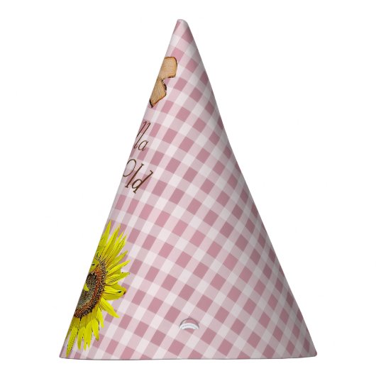 テーマ誕生会の帽子のピンクの黄色のヒマワリ パーティーハット (右)