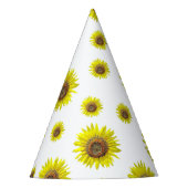 テーマ誕生会の帽子の白く黄色いヒマワリ パーティーハット (正面)