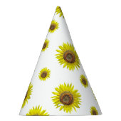 テーマ誕生会の帽子の白く黄色いヒマワリ パーティーハット (右)
