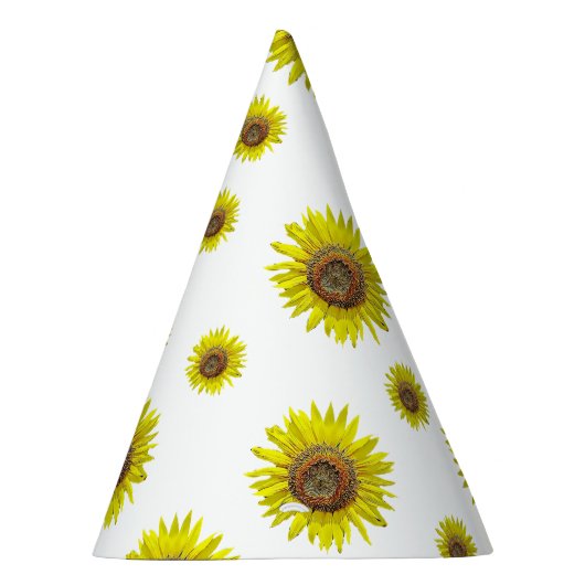 テーマ誕生会の帽子の白く黄色いヒマワリ パーティーハット (右)