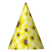テーマ誕生会の帽子の黄色のギンガムのヒマワリ パーティーハット (裏面)