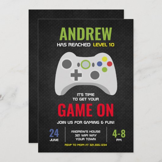 テーマ賭博(スタイル3)の誕生日のパーティの招待状 招待状 (正面/裏面)