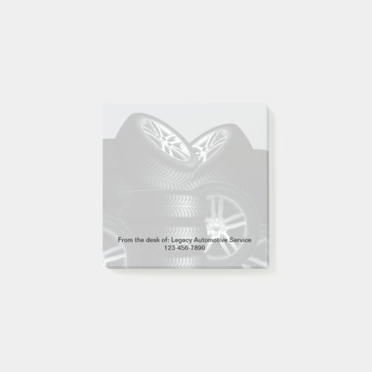 テーマ車のタイヤのグラフィック粘着性のノートパッド ポストイット (正面)