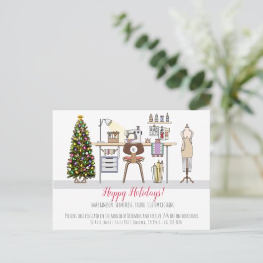 テーラーシーメストカスタマー休暇割引 案内ポストカード (スタンド正面)