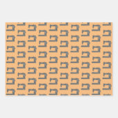 テーラーズ裁縫マシエレガントンオレンジブルーグリーン ラッピングペーパーシート (正面3)