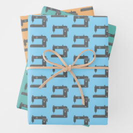 テーラーズ裁縫マシエレガントンオレンジブルーグリーン ラッピングペーパーシート