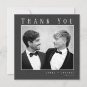 テーラードブラック結婚&ホワイトの写真ID1090 サンキューカード (正面)