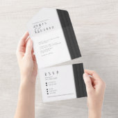 テーラードブラック結婚&ホワイトのID1090 オールインワン招待状 (貼ってはがせる)