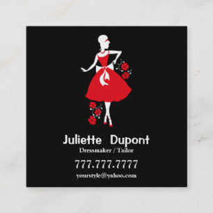 テーラードレスタイリッシュスメーカーブラック スクエア名刺