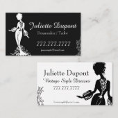 テーラードレスタイリッシュスメーカーブラック 名刺 (正面/裏面)